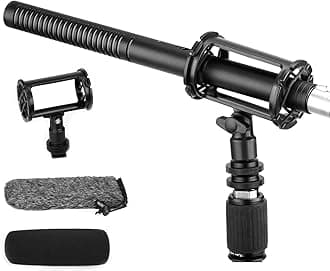 XLR Shotgun Microphone BY-BM6060, Super-Cardioid Condenser Mic with 24 48V Phantom Power for Camera Camcorder Film Interview TV Program Recording Podcast
