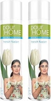 POUR HOME French Fusion Room Air Freshener Spray - 270ML Each (Pack of 2) | Long-Lasting Fragrance - Reduces Odours - Suitable for Home & Office