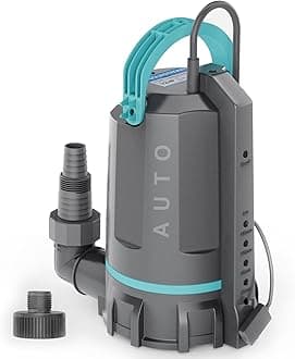 Automatic Sump Pump, 1/2 HP Submersible Water Pump, 3159 GPH Utility Pump High Flow Water Removal for Swimming Pool, Garden Pond, Basement, Window Wells with 10ft Long Power Cord