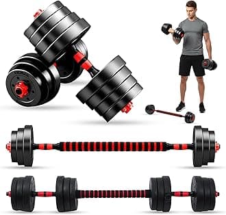 Adjustable Dumbbell Barbell Strength Training Weight Lifting Set Home Gym Bicep Vinyl Dumbell Pair 10kg, 15kg, 20kg, 25kg, 30kg | dumbbells set | dumbbells