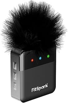 FitSpark FS Wireless Microphone Exclusively for Dolphin 1.0 Action Camera | DSP Intelligent Noise Reduction | Audio Frequency 50Hz~18KHz | 48K 16bit Audio Sampling Rate | SNR 78~89db…