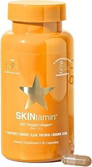 SKINtamin Vegetarian Collagen Pills | Best Collagen Supplements for Women to Support Skin Firmness and Wrinkles | Skin Supplement Formulated to Help Reduce Blemishes