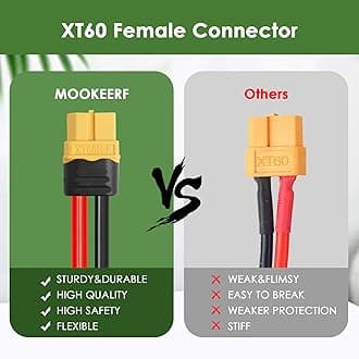Solar to XT60 Extension Cable 10AWG 5FT Solar Connector to XT60 Adapter Cable for Solar Panel to Portable Power Station Solar Generator Battery Pack