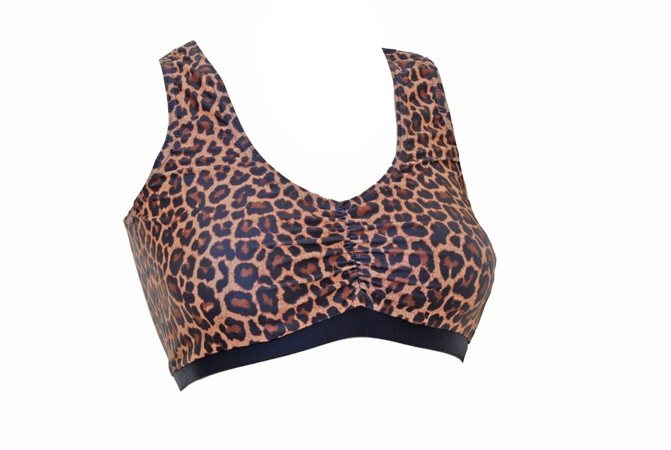 POLEDANCEgear Pole Dynamix Pole Dancing Top. Leopard Top with a Deep Rouch Front and Racer Back (t2a)