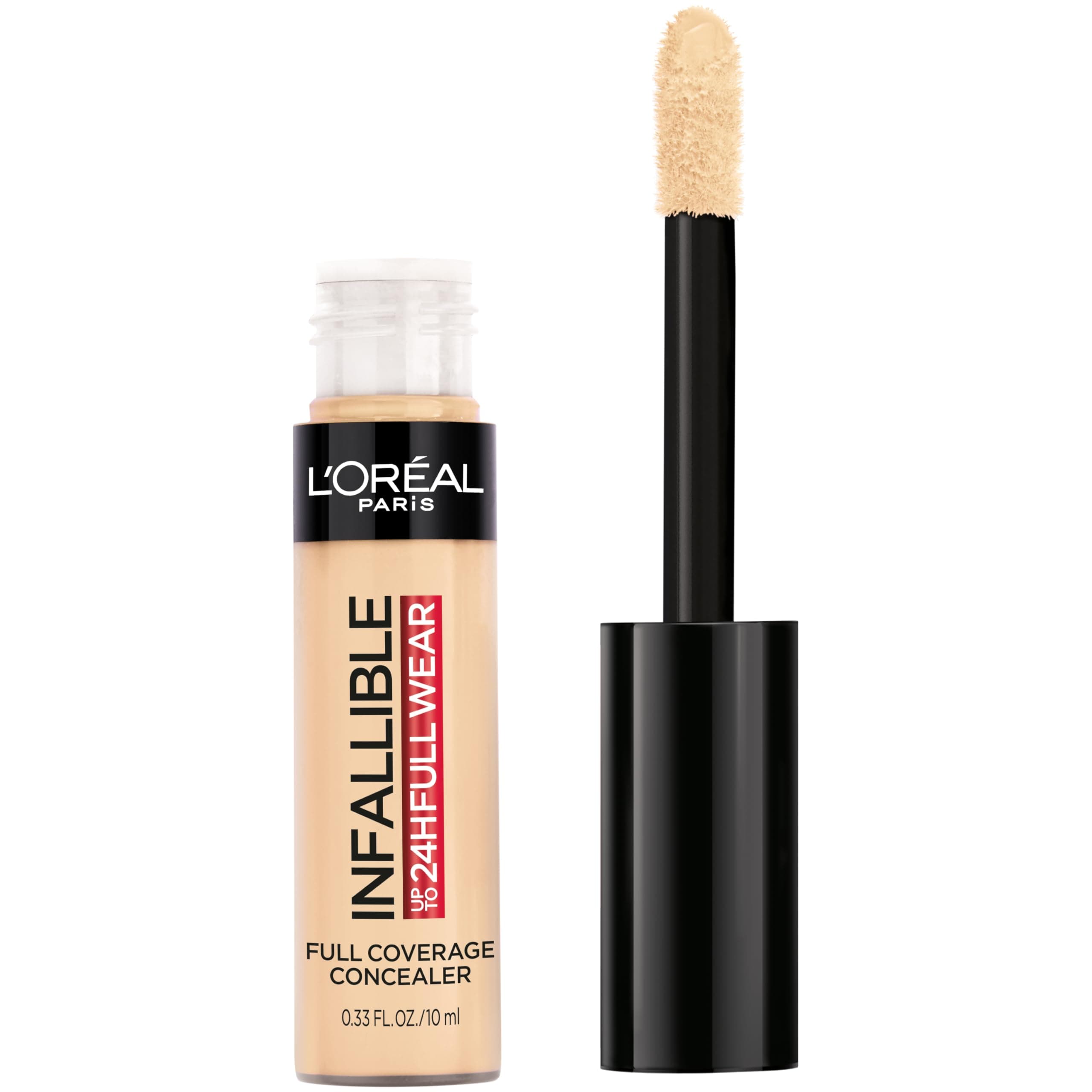 L'OREAL PARIS Liquid Makeup Infallible Full Coverage Concealer,ExtraLarge Applicator,Waterproof,Multi-Use Concealer To Shape Cover,Contour & Sculpt,Matte Finish, Cashmere, 0.33 Fl.Oz (Pack of 1)
