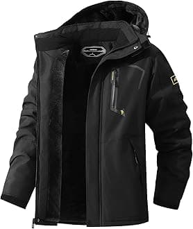 Men's Ski Jacket Warm Winter Snow Coat Waterproof Mountain Windbreaker Snowboarding Jacket Hooded for Hiking Travel