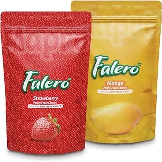 Falero Fruit Chews, 175 gm, 50 Fruit Chews(Pack of 2) (Strawberry & Mango)