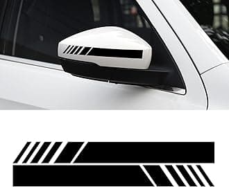 SINGARO Car Rear View Mirror Decor, Car Decal, Vinyl Decal, 4 Pack (Black)