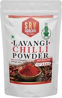 SRV SPICES Lavangi Chilli Powder | Super Hot Red Pepper & Paprika powder | Iron Pounded for Intense Flavor | Natural Oils Intact | Extra Spicy & Aromatic | 250g Pack