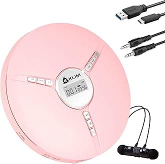 KLIM Discman Portable CD Player with Headphones, Built-in Battery - New Version - CD Players for Home, Car - Compatible w/SD Card, CD-R, CD-RW, MP3, WMA - 5 EQ Effects - Pink