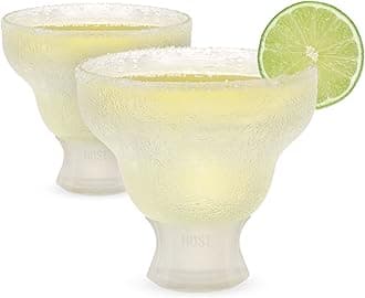 Glass Freeze Insulated Gel Chiller, Double Wall Frozen Cocktail, Set of 2 Cups, One Size
