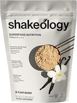 - Shakeology 0g Added Sugar Plant Based Protein Powder Blend, Gluten-Free Shake with Vitamins and Minerals – Helps Support Healthy Weight Loss, Lean Muscle, Gut Health – Vanilla, 30 Servings