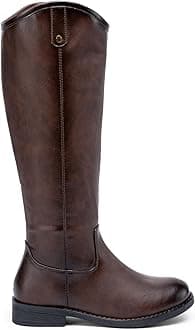 Vepose Women's Knee High Boots 956 Coffee Zipper Casual Fall Weather Tall Fashion Retro Vegan Boots for Women Size 8.5(CJY956 coffee 08.5), Tall-956-coffee, 8.5