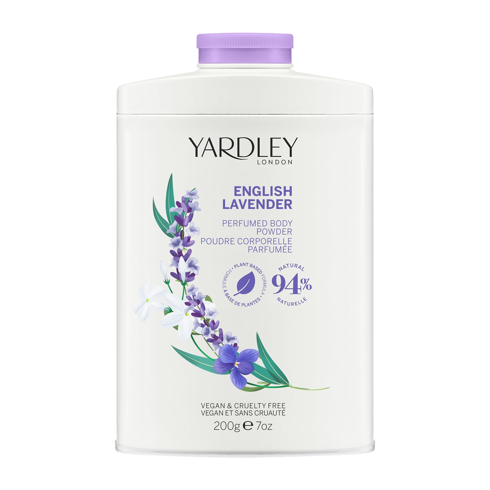 Yardley London English Lavender Perfumed Body Powder, Talk for women helping in the fight against unpleasant odor and abrasions, English Lavender Body Powder 200g
