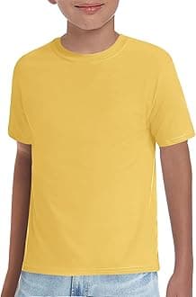 Haloumoning Boys T-Shirts Kids Short Sleeve Crewneck Solid Basic Tees Casual Tops 5-14 Years