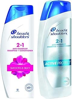 2-in-1 Active Protect, Anti Dandruff Shampoo + Conditioner for Women & Men, 340ML & Head & Shoulders 2-In-1 Smooth And Silky Anti Dandruff Shampoo + Conditioner, 180Ml