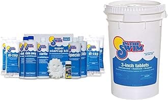 In The Swim Opening Kit and Chlorine Bundle - Pre-Measured Opening Kit for Easy Use - 50 Pound Bucket of 3-Inch Stabilized Chlorine Tablets - for Inground and Above Ground Pools Up to 35,000 Gallons