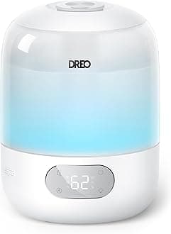 DREO Cool Mist Humidifiers for Baby, 3L Top Fill, 26dB Quite, Ambient Indicator Light for Nursery, Less Refill, Indoor