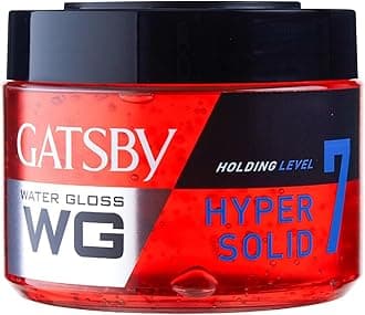 Gatsby Water Gloss - Hyper Solid, Wet Look Hair Gel, Shine Effect, Long Lasting Hold, Non Sticky, Easy Wash Off, Holding Level 7, 300gm