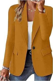DroeadgorBlazers for Women 2025 Trendy Business Casual Jackets Long Sleeve Open Front Cardigan Work Suit Spring Fashion Blazer