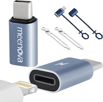 Meenova 60W Lightning to USB C Adapter for iPhone 16 15 Pro Max Plus, S24, Type C Charging Converter, iPhone Lightning to USB-C Adaptor Not for Audio, Apple AirPods Accessories USBC Charger CarPlay