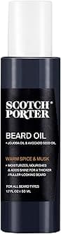 Scotch Porter Smoothing Beard Oil – Nourishing Oil Seals in Moisture & Smooths Flyaways for a Frizz-Free, Fuller/Healthier-Looking Beard with All-Day Shine – Original Scent, 1.7 oz. Bottle