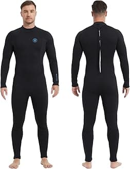 Lemorecn Men's Wetsuit 3/2mm and 5/4mm,Full Wetsuits for Men,Men‘s 3mm Full Wetsuit Front Zip for Diving Snorkeling Surfing Swimming