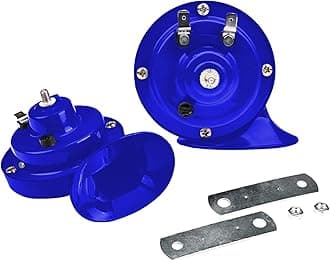 2 PCS 300DB Super Loud Train Horns, 12V Waterproof Air Double Horns Replacement Kit, Automotive Accessories Electric Snail Horn 12V Horn Kit Universal for Car, Motorcycle, Truck, Bike, Boat (Blue)