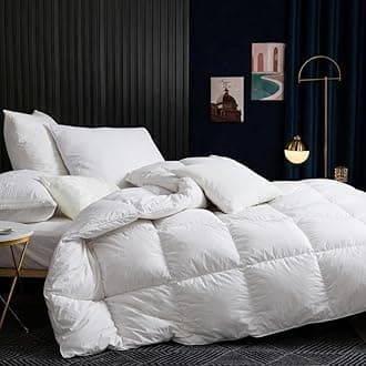 Super King Duvet 9 Tog Luxury Goose Feather Down Duvet Cover 100% Cotton Down Proof Fabric Hotel Quality Super King Size Quilt with 8 Corner Tabs