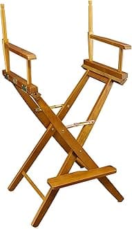 30-Inch Solid Wood Director Chair, Honey Oak Frame