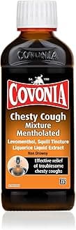 Covonia Chesty Cough Mixture mentholated 180ml effective relief of troublesome chesty cough