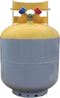 Mastercool 66010 50 lb. Recovery Tank for R134a – Meets DOT and CAN/CSA Standards – Powder-Coated HP325/HP345 Steel, No Float Switch, No Refrigerant Included