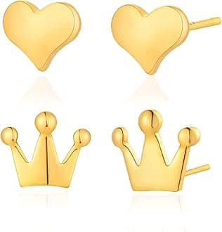 Stud Earrings for Women Dainty 18k Gold Hypoallergenic Stud Earrings Sets for Multiple Piercing Small Stud Earrings Gift for Her