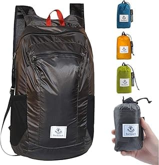 - 4Monster Hiking Daypack,Water Resistant Lightweight Packable Backpack for Travel Camping Outdoor