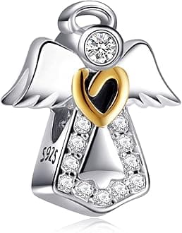 MITSOKU Angel Charm for 925 Sterling Silver for Women's Bracelets & Necklaces Dangle Pendant for Christmas Day Valentine's Day Mother's Day Jewelry Gifts