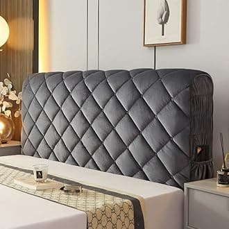 Headboard Covers Slipcover, Stretch Bed Headboard Covers, Small Square Jacquard Dustproof Protector Cover for Upholstered Headboard (Milk White, Queen Headboard Length ( Color : #28 , Size : 190cm/75i