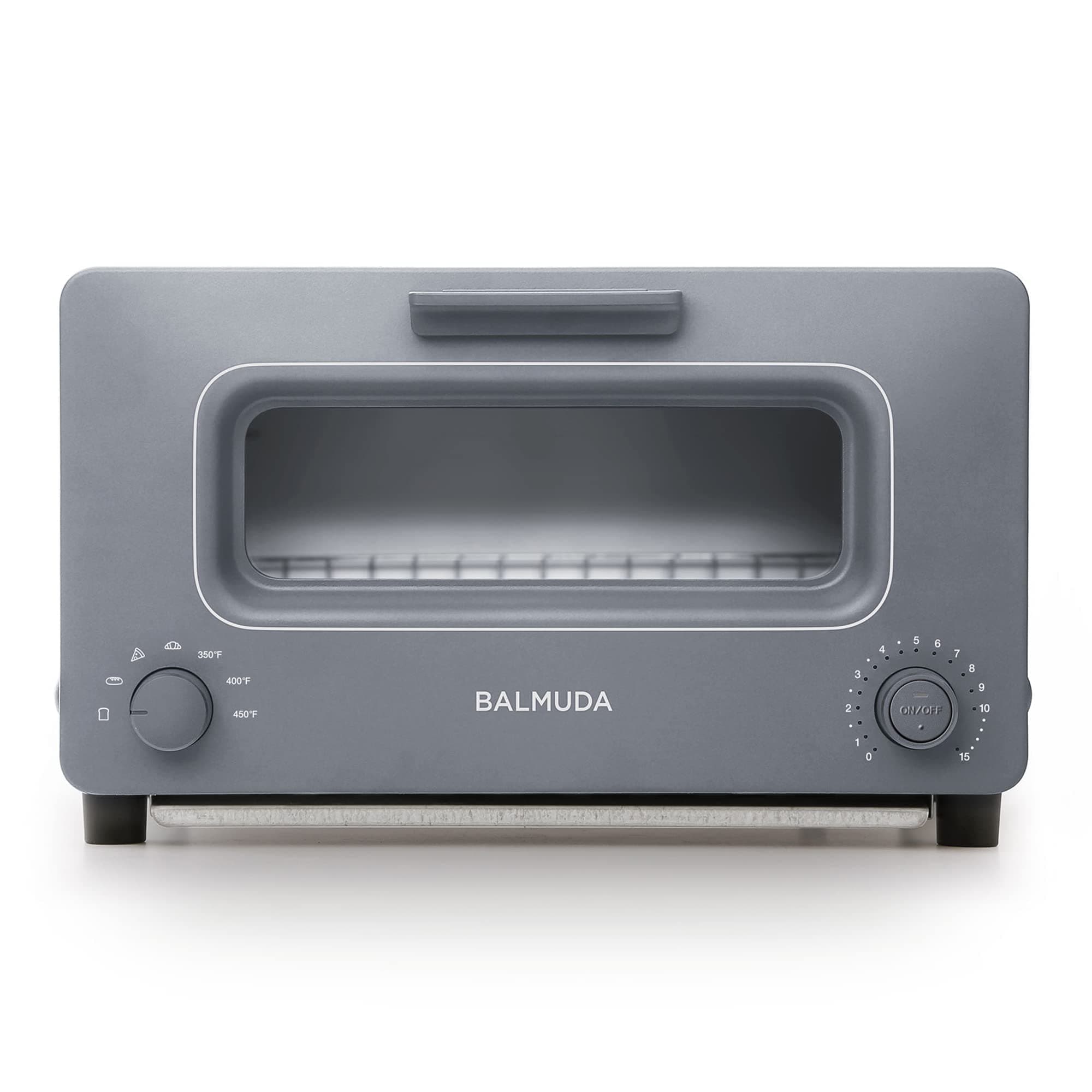 BALMUDA The Toaster | EU VERSION - 220v & Type C Plug| Steam Oven Toaster | 5 Cooking Modes - Sandwich Bread, Artisan Bread, Pizza, Pastry, Oven | Compact Design | Baking Pan | Gray