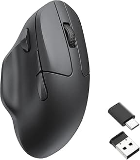 - M7 Wireless Computer Mouse, 26K DPI Optical Computer Mouse, 2.4 GHz/Bluetooth/Wired with Macro Button 63g Lightweight Ergonomic, Up to 70 Hours Worktime for Laptop macOS/Windows - Black