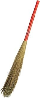 Presto! Amazon Brand- Shubh Laxmi Grass Hard_Floor Broom- Red