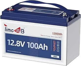 Timeusb 12V 100Ah Pro LiFePO4 Battery, Grade A Battery Cells, Compact Lithium Battery, Built-in 100A BMS,10-Year Lifetime, Perfect for RVs, Solar Home System, and Off-Grid Applications