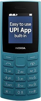 Nokia 106 4G Keypad Phone with 4G, Built-in UPI Payments App, Long-Lasting Battery, Wireless FM Radio & MP3 Player, and MicroSD Card Slot | 1 Year Replacement Guarantee | Blue