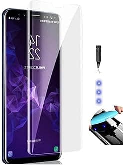 NISHTECH Advanced HD+ Curved UV Tempered Glass Screen Protector Designed for Samsung Galaxy S8 Plus, S9 Plus || Full Screen Protector with Easy Installation Kit (Anti-Scratch)