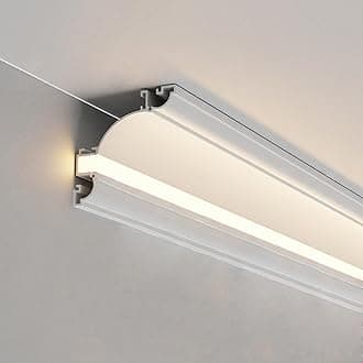 Crown Molding Ceiling Decor LED Indirect Lighting, Indirect Lighting Molding Diffuser for Ceiling Floor Wall, Wall Washer Profile Veil Frames/Skirting Line,Neutral Light,1m(39.37in) B