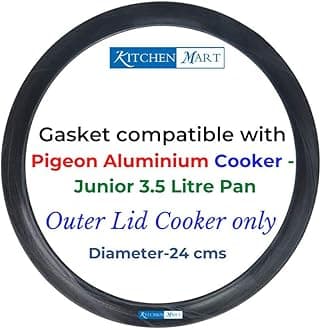 Kitchen Mart Gasket compatible with Pigeon Aluminium Pressure cooker (Outer Lid) (Junior Pan - 3.5 Litres)
