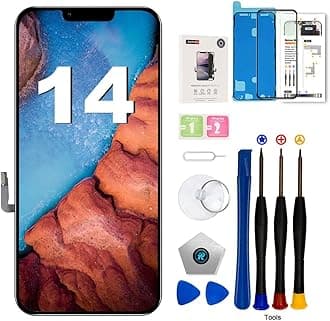 EFAITHFIX for iPhone 14 Screen Replacement 6.1 Inch LCD Screen 3D Touch Display Full HD Digitizer Frame Assembly (A2649 A2881 A2882 A2883 A2884) with Repair Tools Screen Protector Waterproof Adhesive