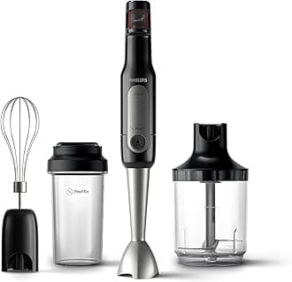 Philips ProMix Viva Collection 300W Hand Blender, SpeedTouch Mixing Power, ProMix Technology, Easy and Intuitive, On The Go Glass, Black, (HR2627/91)