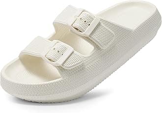 DodowWomens Slide Sandals Adjustable Soft Cloud Comfort Slip On Flat Sandals