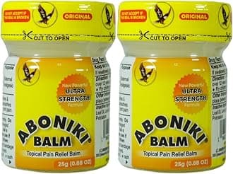 AbonikiPowerful Topical Pain Relief Balm with Natural Ingredients | Fast-Acting Soothing Relief for Joint Pain, Muscle Pain, Soreness, Cramps | 2 Glass Jars, White Formula