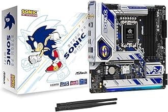 B760M PG Sonic WiFi Micro-ATX Gaming Motherboard 14th/13th/12th Gen Intel Core, DDR5 7200+ (OC), PCIe 5.0, WiFi 6E, 2.5G LAN, 12+1+1 Power Phase, Official Sonic Themed Design