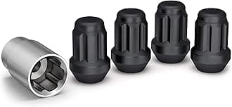 White Knight 40700SMBT Matte Black Wheel Lock, 4 Pack,12mm x 1.50 Thread